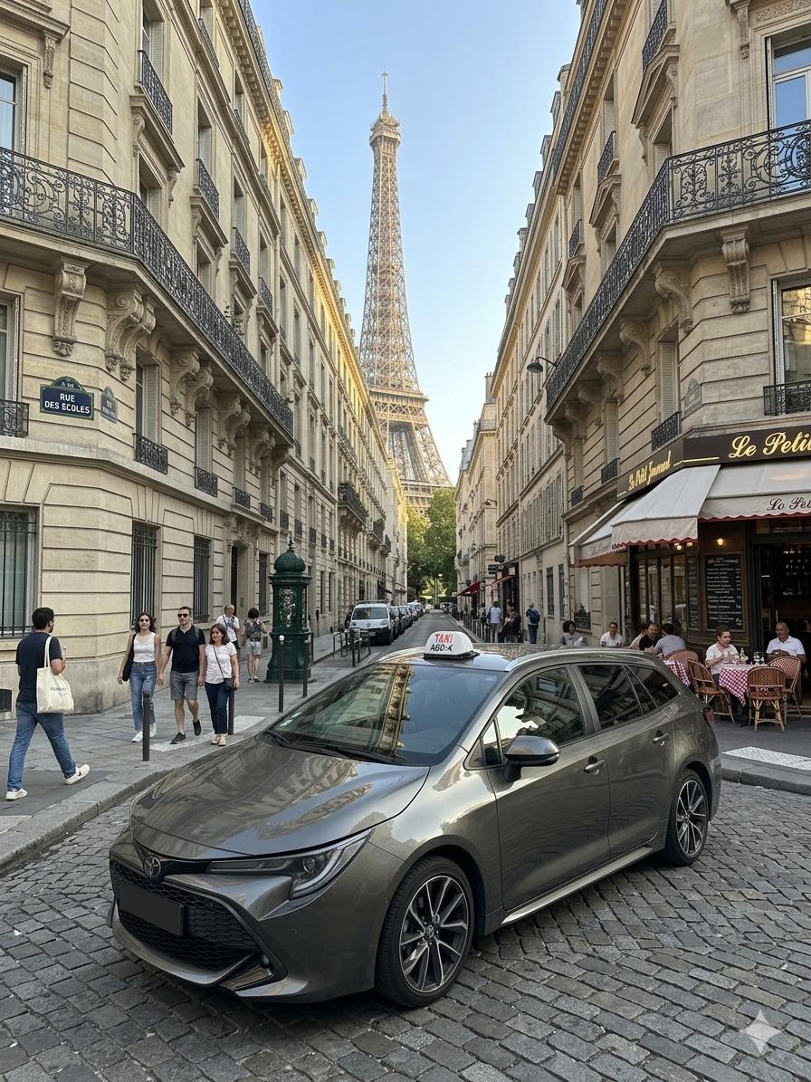 Taxi Mack Taxi dans une rue de Paris